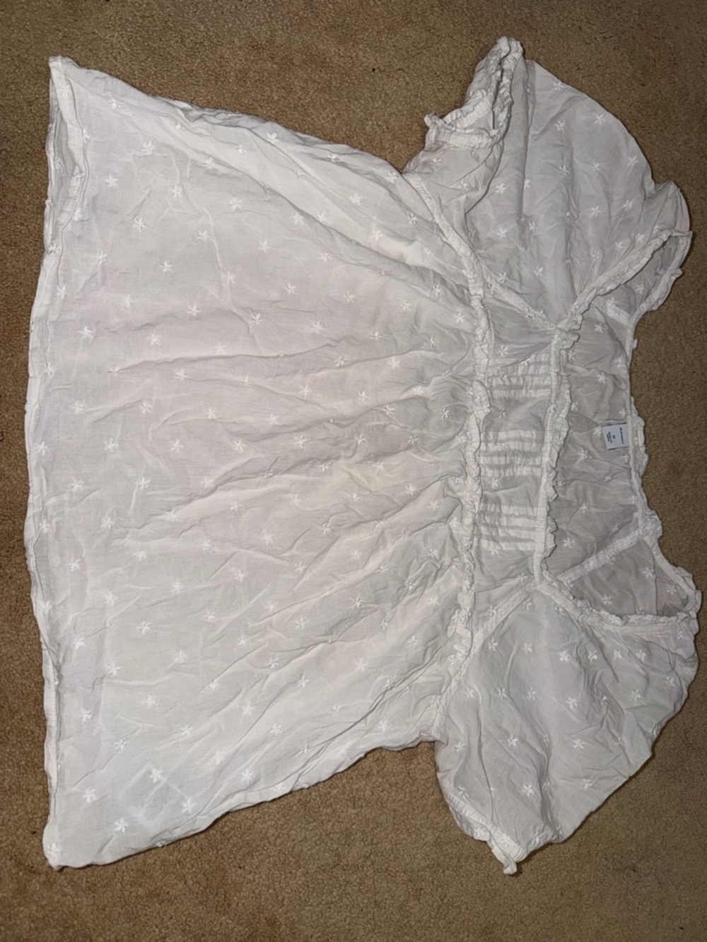 Old Navy White Embroidered Peasant Blouse